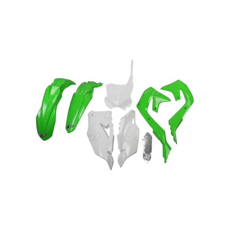 Komplet plastików UFO Kawasaki KXF 450 zielony biały