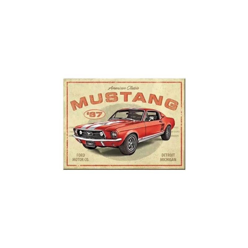 Magnes na lodówkę 6x8cm Ford Mustang GT 1967 Red