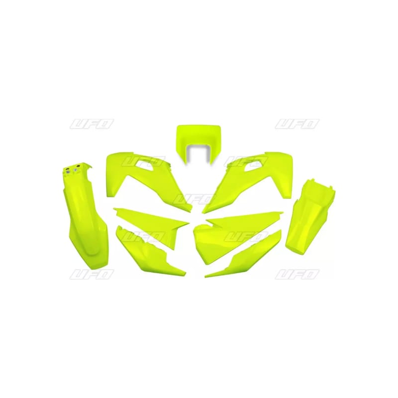 Komplet plastików UFO Husqvarna TE TX FE 20 z osłoną lampy żółty Fluo