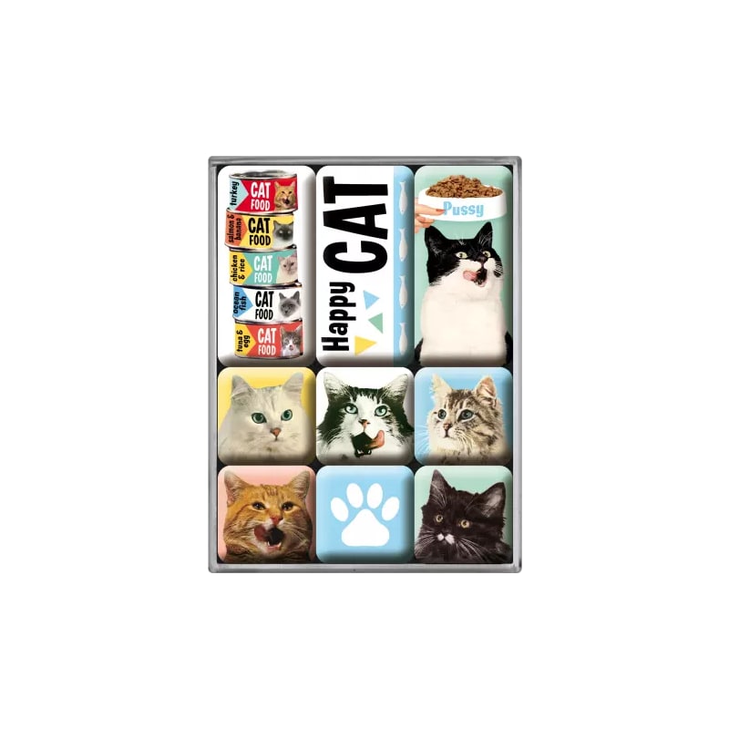 Magnesy na lodówkę zestaw 9szt. Happy Cats