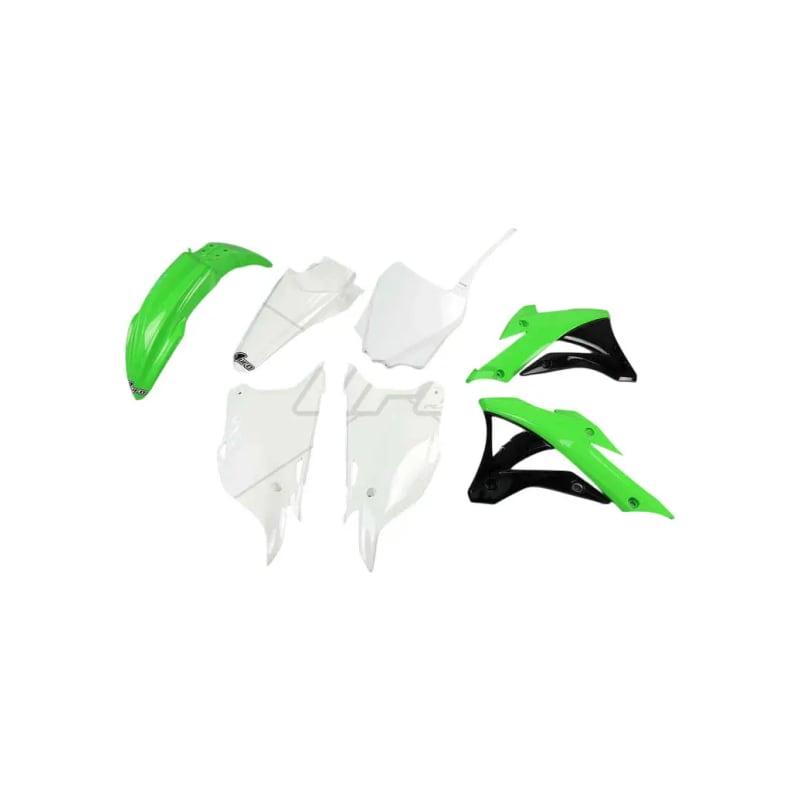 Komplet plastików UFO Kawasaki KX85 zielony czarny biały