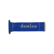 Manetki kierownicy Domino A240 Trial niebieski biały 22mm 126/129mm zamknięte