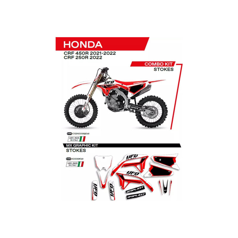 Okleina motocyklowa UFO Stokes Honda CRF 250R 22 CRF 450R 21-22 biały