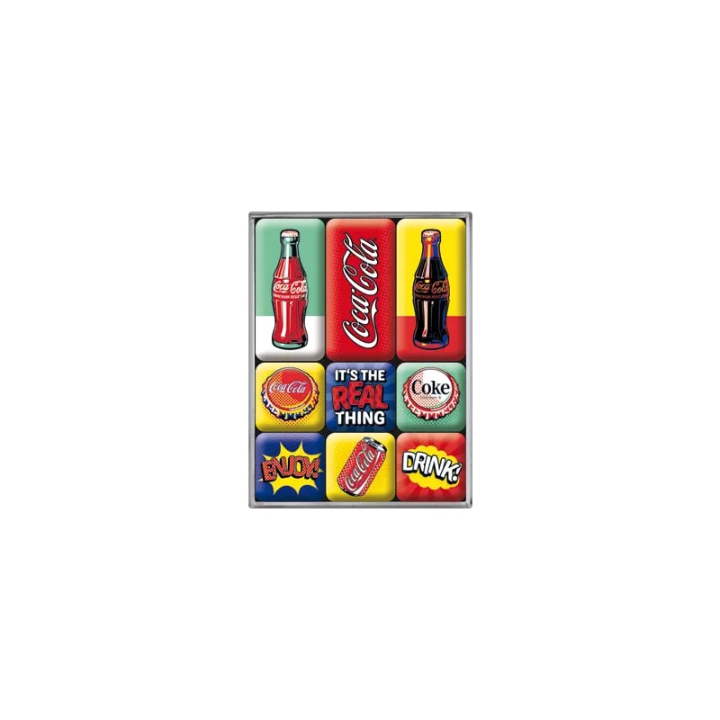 Magnesy na lodówkę zestaw 9szt. Coca-Cola Pop Art