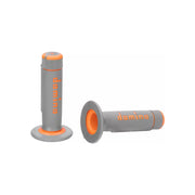 Manetki kierownicy Domino A020 cross enduro szary pomarańczowy 22mm 120/123mm zamknięte