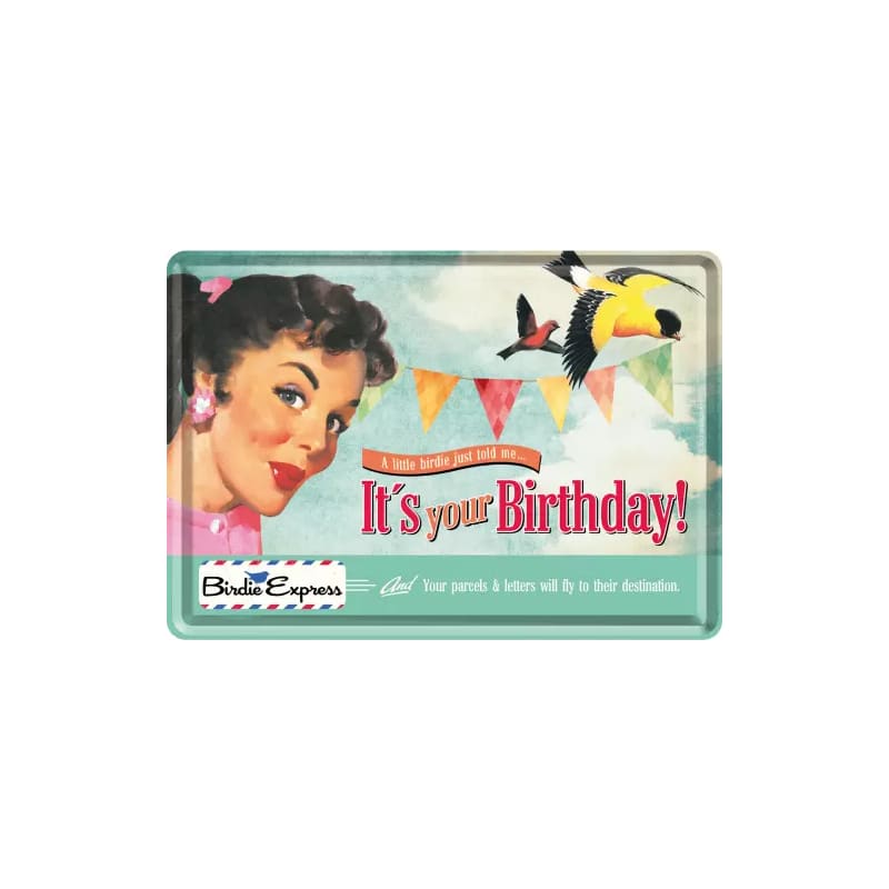 Pocztówka blaszana 14x10cm Its Your Birthday