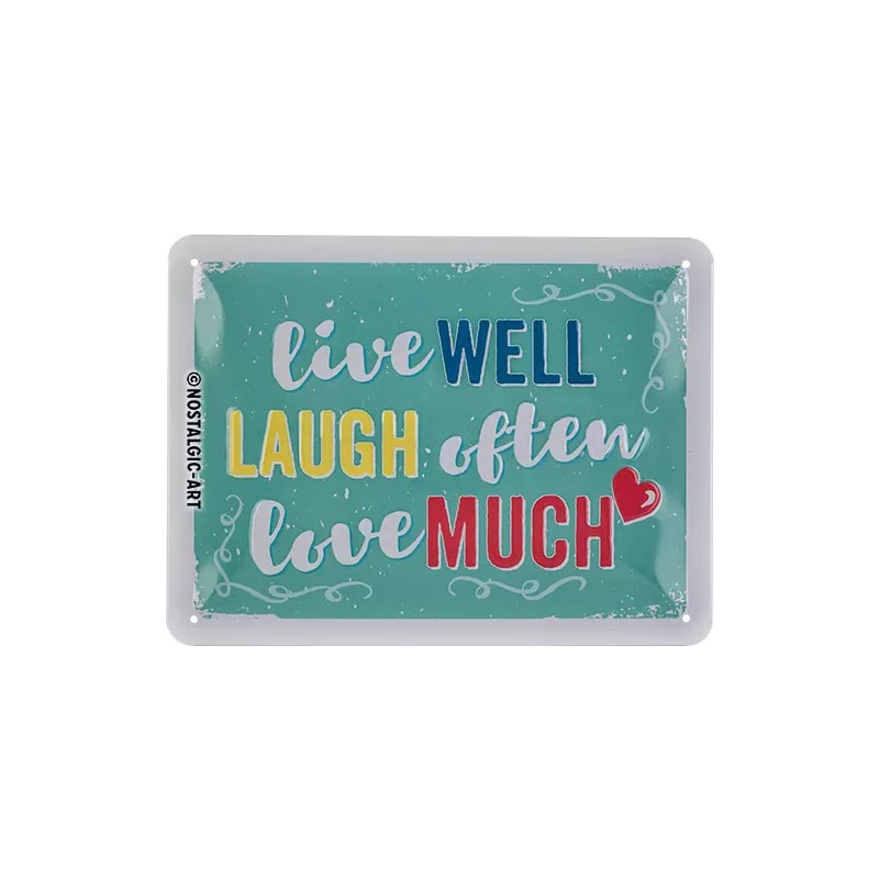 Plakat blaszany 15x20cm Live Laugh Love