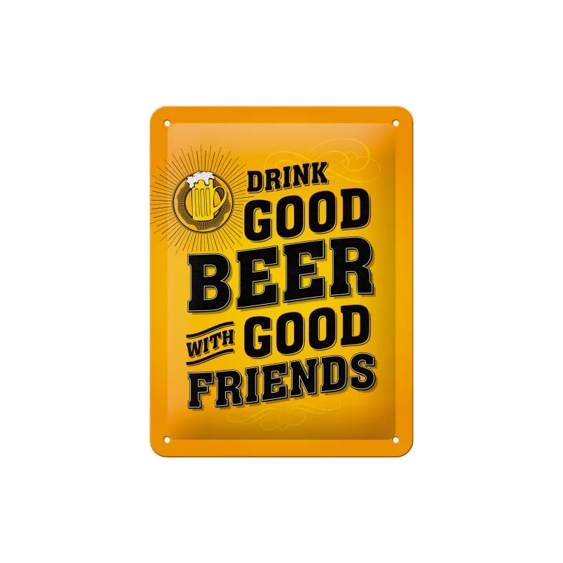 Plakat blaszany 15x20cm Drink Good Beer