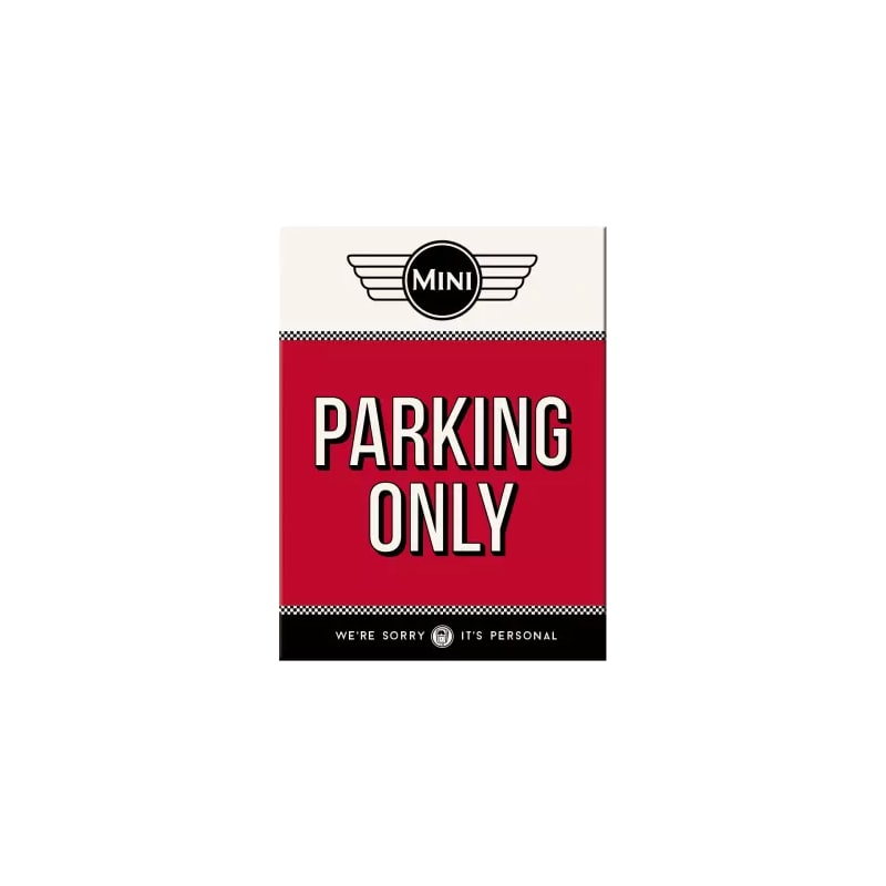 Magnes na lodówkę 6x8cm Mini-Parking Only Red