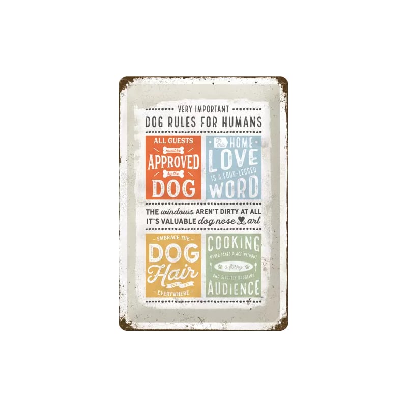 Plakat blaszany 20x30cm PfotenSchild Dog Rule