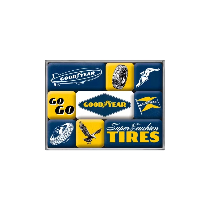 Magnesy na lodówkę zestaw 9szt. Goodyear Logos