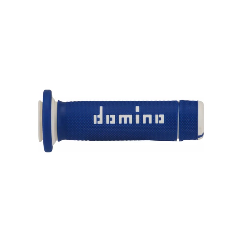 Manetki kierownicy Domino A180 ATV niebieski białi 22mm 122mm zamknięte