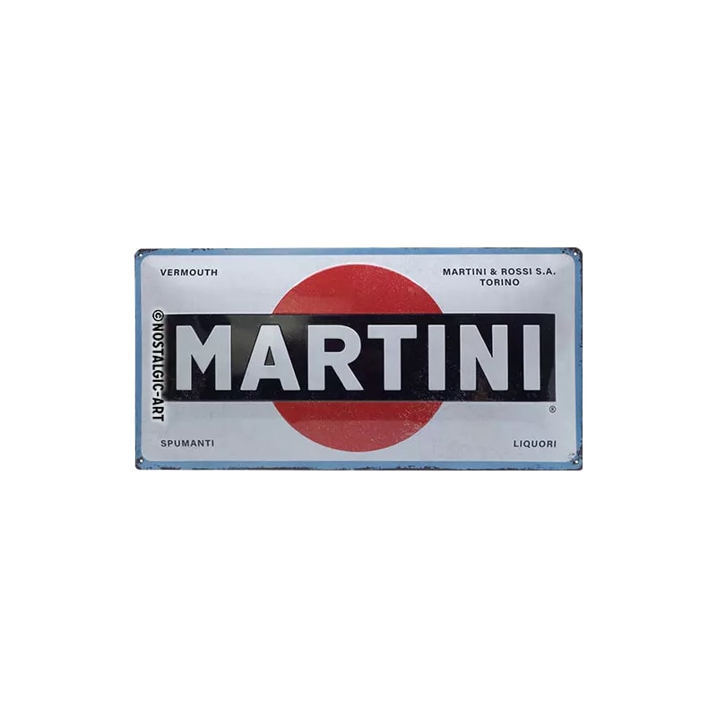 Plakat blaszany 25x50cm Martini Logo White