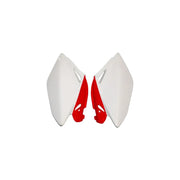 Komplet plastikowych osłon bocznych tylnych UFO Honda CRF 250R 06-09 OEM (białe czerwone)