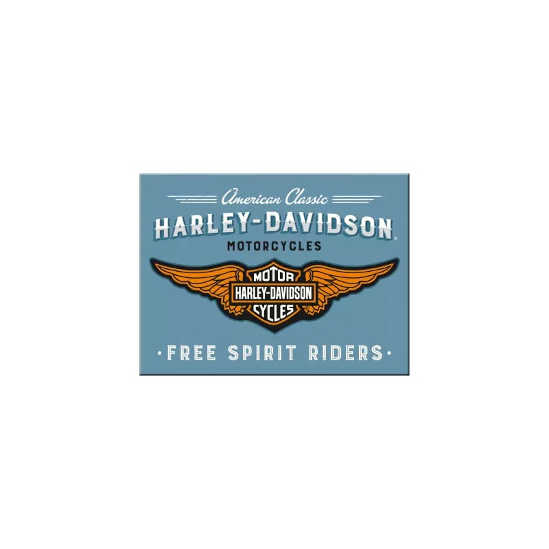 Magnes na lodówkę 6x8cm pasuje do Harley Davidson Logo Blue