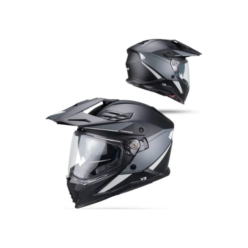 Kask motocyklowy enduro UFO Cosmos Dual Tourer czarny/szary XS