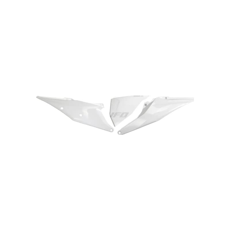 Komplet plastikowych osłon bocznych tylnych UFO KTM SX SXF 19-20 z pokrywą filtra białe 2020