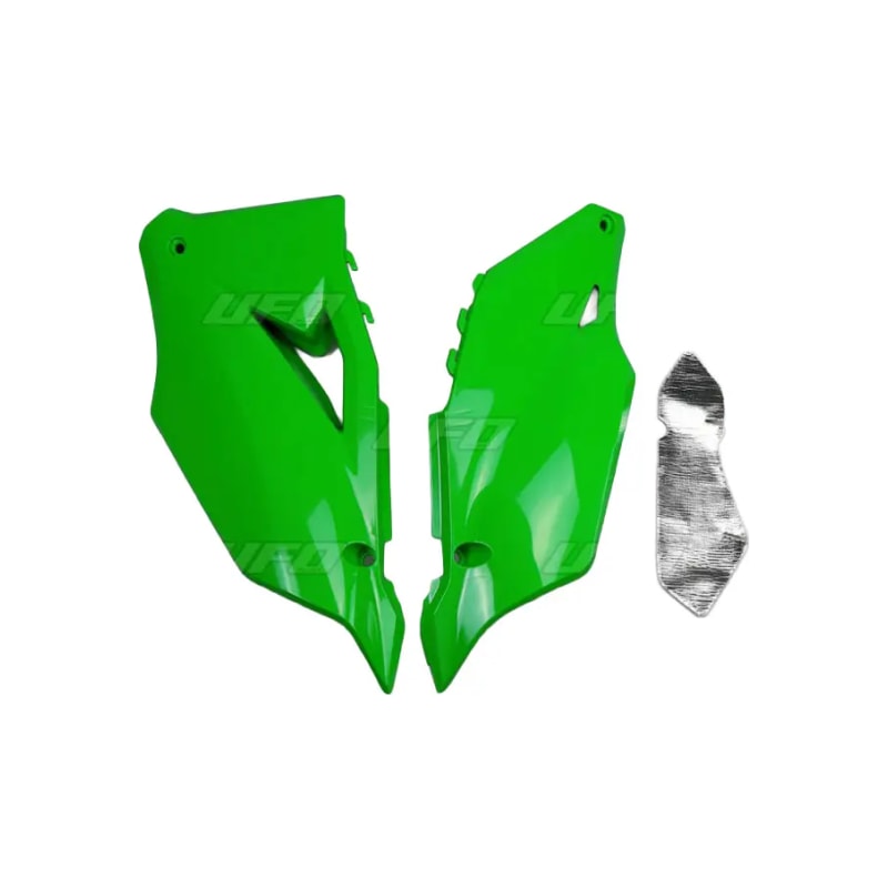 Komplet plastikowych osłon bocznych tylnych UFO Kawasaki KXF 450 19-20 zielone