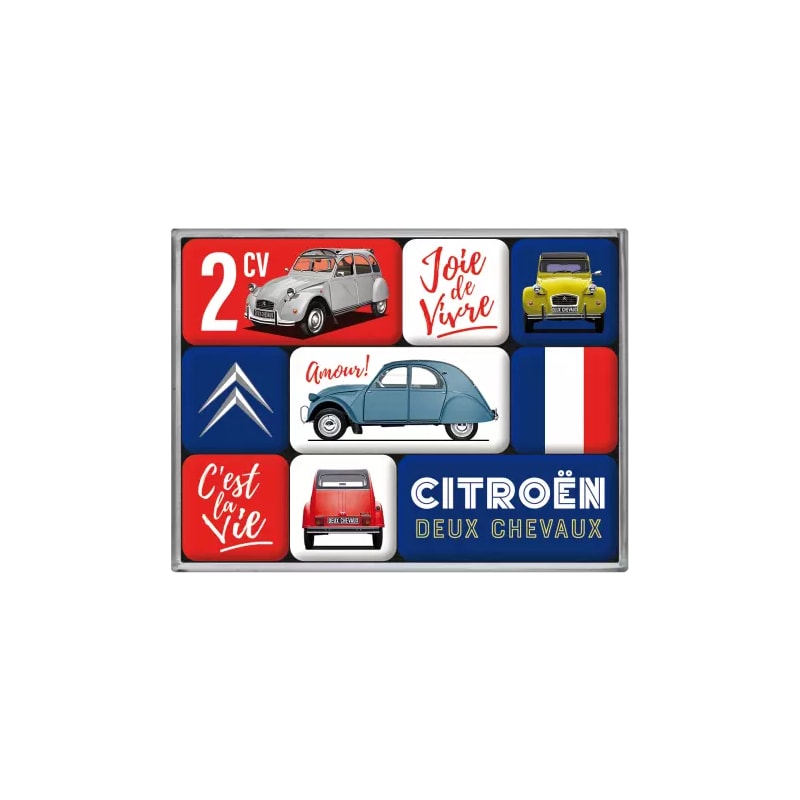Magnesy na lodówkę zestaw 9szt. Citroen 2CV C`est