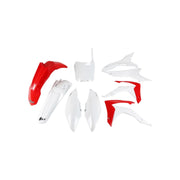 Komplet plastików UFO Honda CRF 250R 14-17 CRF 450R 13-16 z osłonami filtra OEM biały czerwony