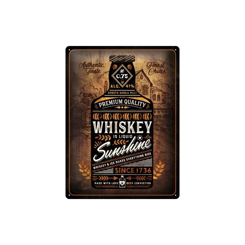 Plakat blaszany 30x40cm Whiskey Sunshine