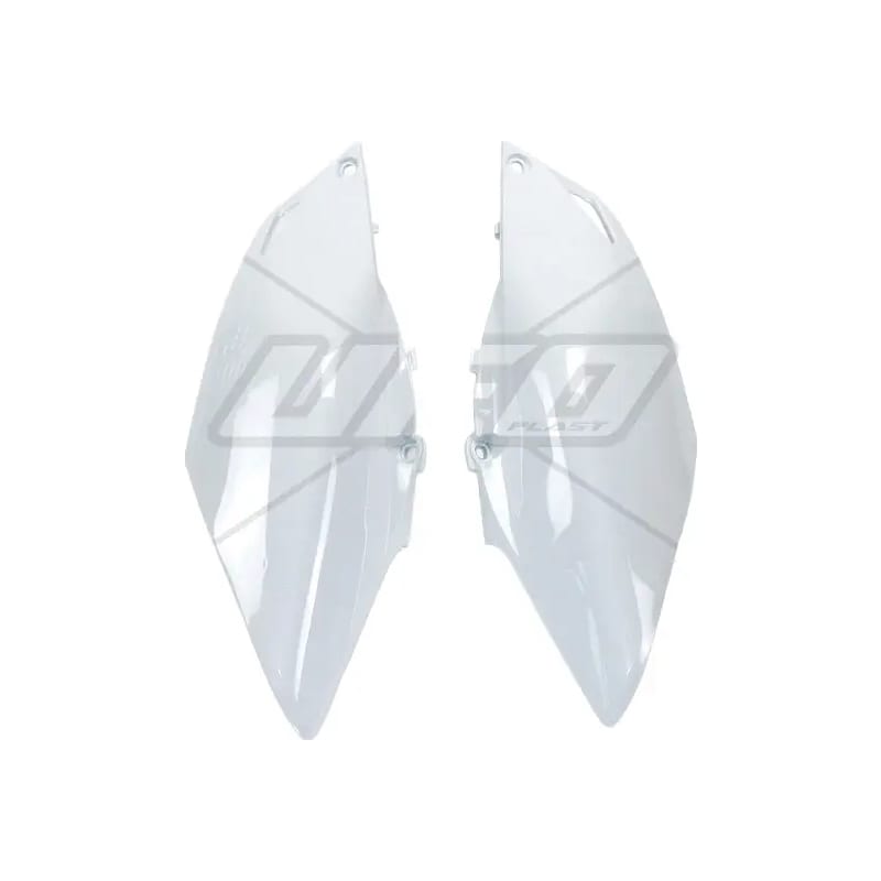 Komplet plastikowych osłon bocznych tylnych UFO Honda CRF 250R 14-17 CRF 450R 13-16 białe