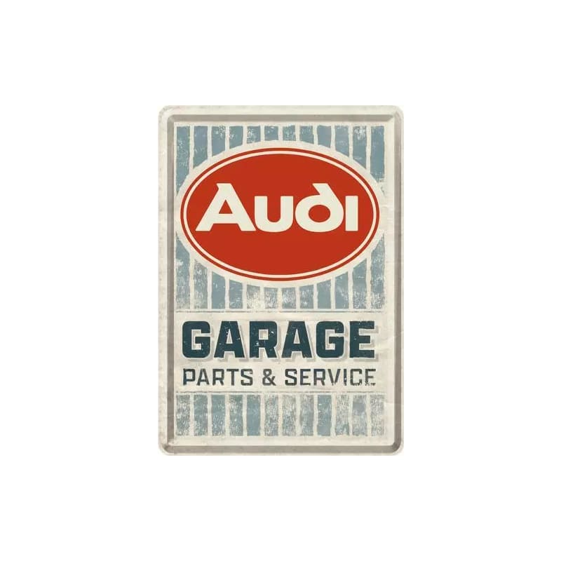 Pocztówka blaszana 14x10cm Audi Garage