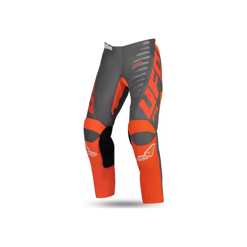 Spodnie motocyklowe cross enduro UFO Kimura Junior Kid szary pomarańczowy 38