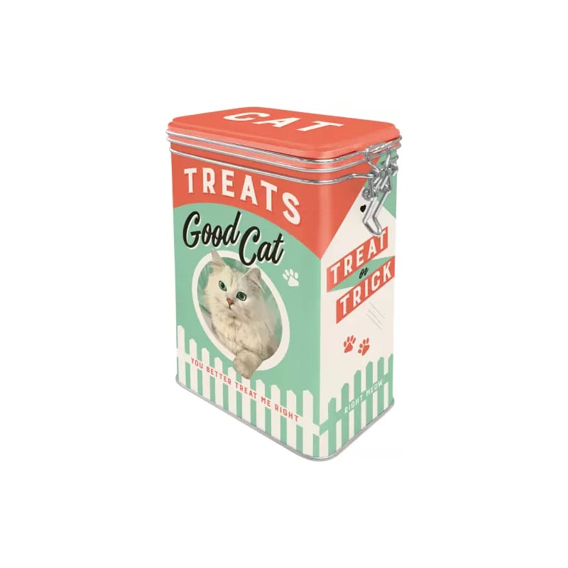 Puszka blaszana z klipsem Cat Treats Good