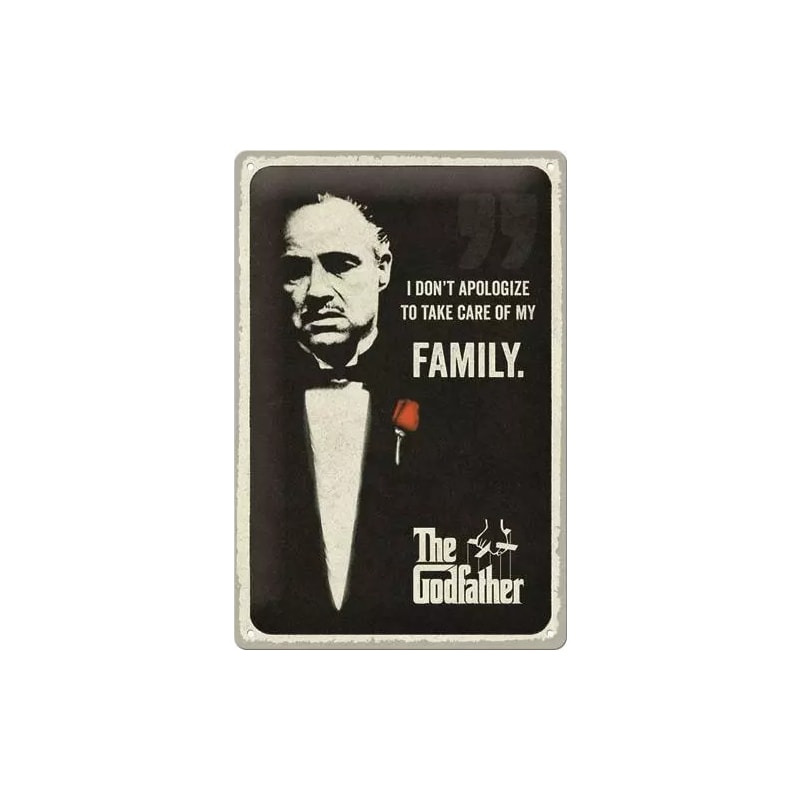 Plakat blaszany 20x30cm The Godfather I don`t apologize