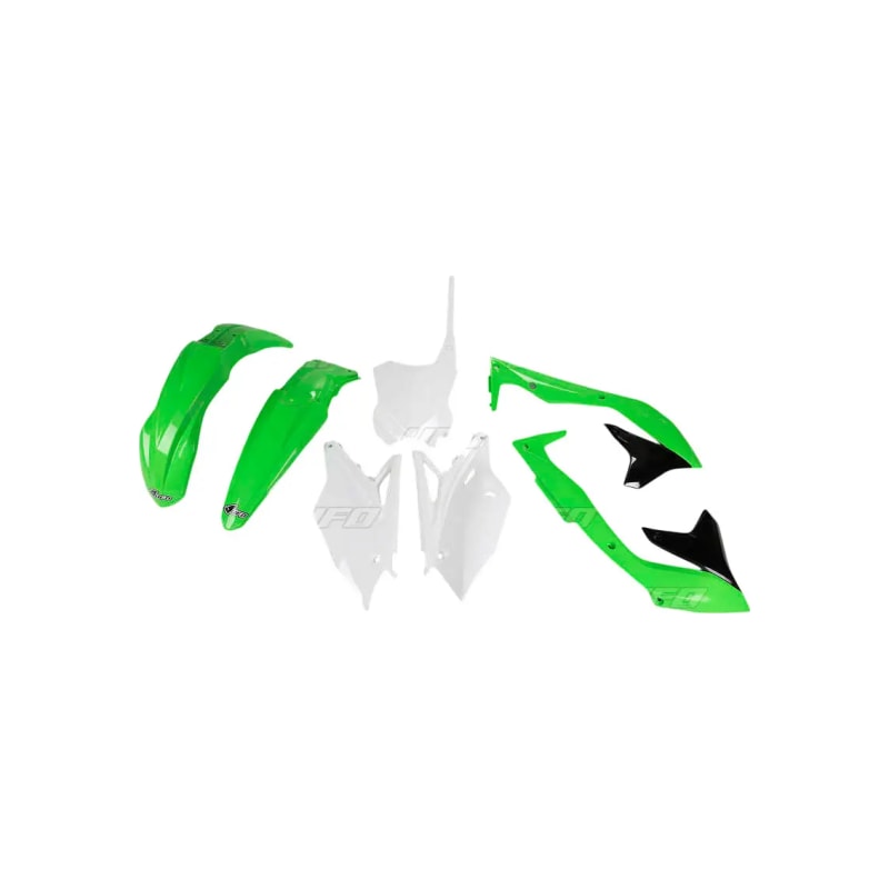 Komplet plastików UFO Kawasaki KXF 450F zielony czarny biały
