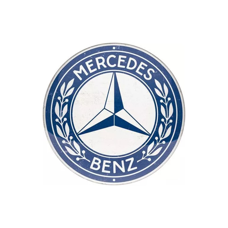 Tablica - plakat okrągły 35cm Mercedes Benz logo