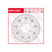 Tarcza hamulcowa TRW Lucas MSW 233 RAC przód