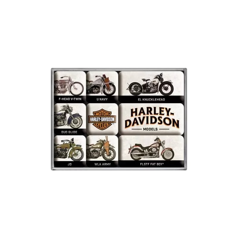Magnesy na lodówkę zestaw 9szt. pasuje do Harley Davidson Model Chart