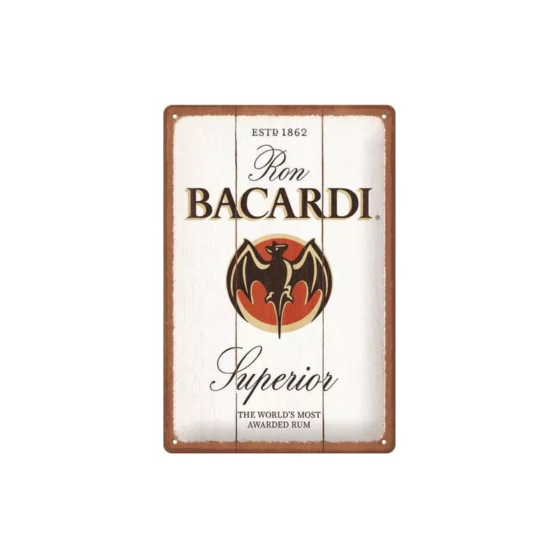 Plakat blaszany 20x30cm Bacardi Superior White Wood