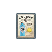 Plakat blaszany 15x20cm Gin Tonic Served Here