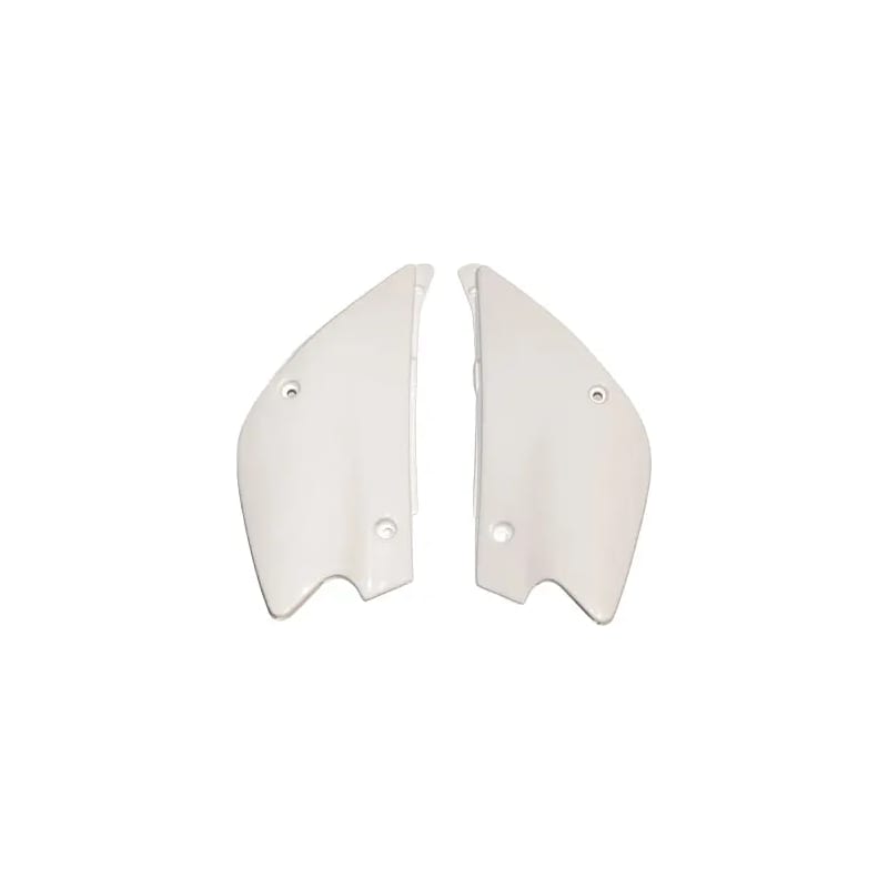 Komplet plastikowych osłon bocznych tylnych UFO Kawasaki KX 80 98-00 KX 85 01-13 białe