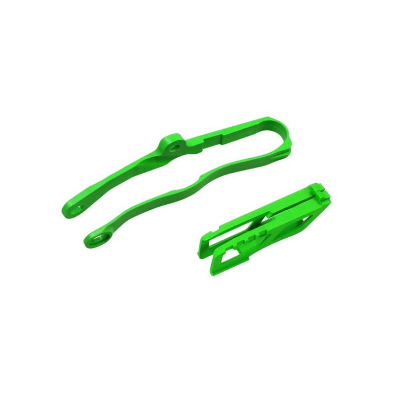 Zestaw UFO ślizg i prowadnica Kawasaki KXF 250 21 KXF 450 19-21 zielony