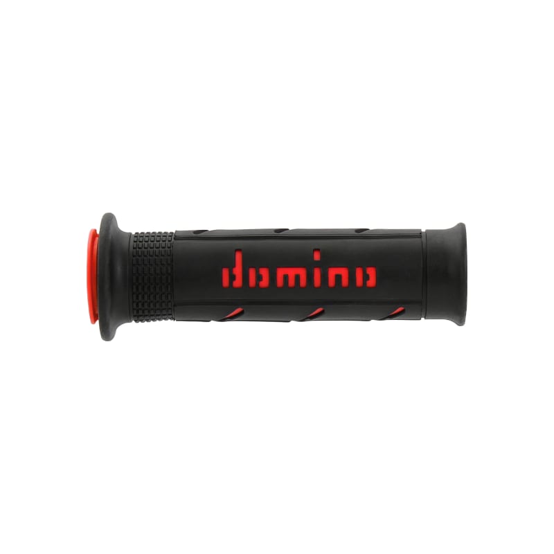 Manetki kierownicy Domino A250 czarno-czerwone 22mm 125mm otwarte
