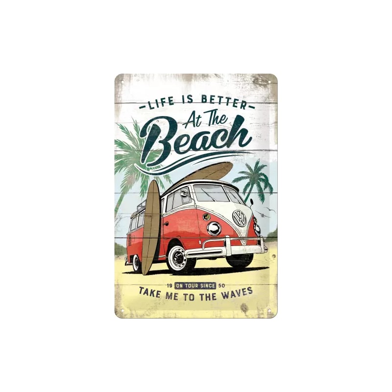 Plakat blaszany 20x30cm VW Bulli Beach