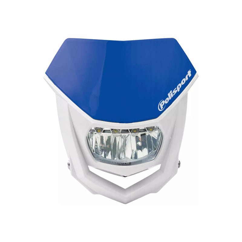 Lampa owiewka przód Polisport LED biało-niebieska