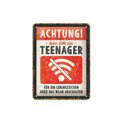 Plakat blaszany 15x20cm Achtung Teenager