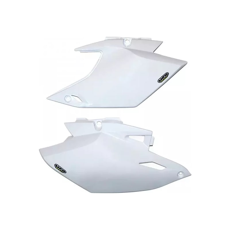 Komplet plastikowych osłon bocznych tylnych UFO Yamaha WRF 450 12-13 białe