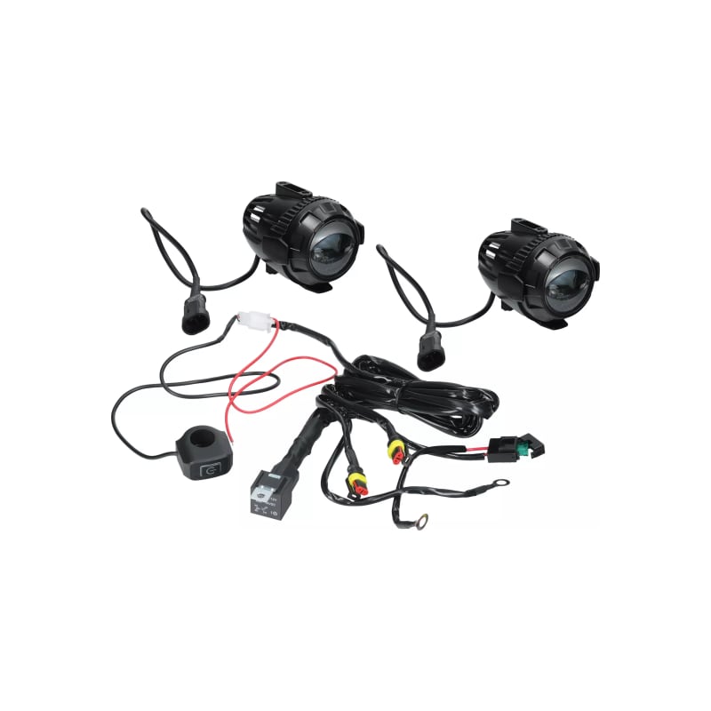 Halogeny lampy LED HLP X1 z mocowaniem + wiązka instalacji i przełącznik świateł
