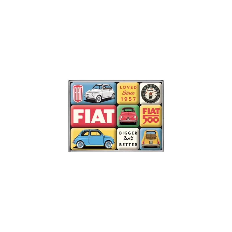 Magnesy na lodówkę zestaw 9szt. Fiat 500
