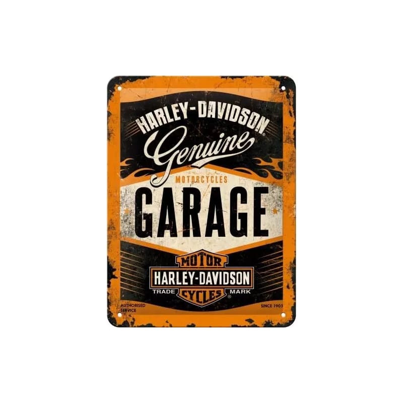 Plakat blaszany 15x20cm Garage Skarbonka beczka Service pasuje do Harley Davidson