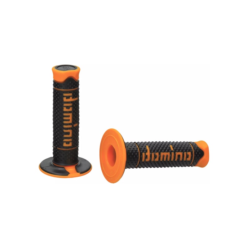 Manetki kierownicy Domino A260 enduro cross czarny pomarańczowy zamknięte