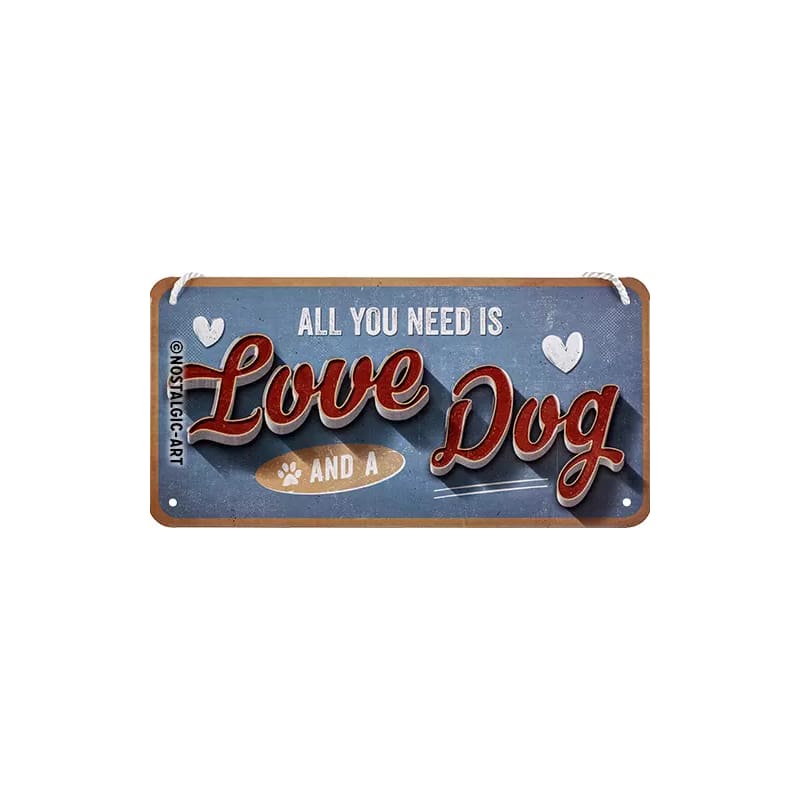 Zawieszka blaszana na ścianę 10x20cm PfotenSchild Love Dog