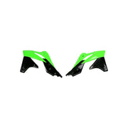 Osłony chłodnicy UFO Kawasaki KXF 250 13-16 OEM zielone czarne