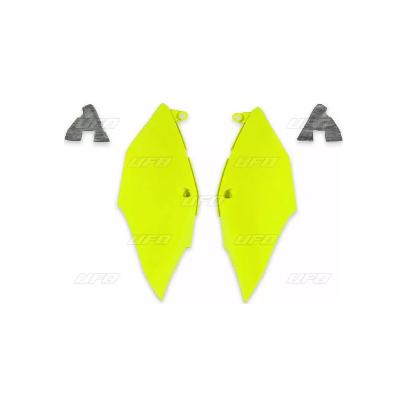 Komplet plastikowych osłon bocznych tylnych UFO Honda CRF 250R-RX CRF 450R-RX 18-19 żółty Fluo
